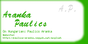 aranka paulics business card